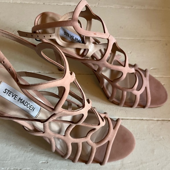Steve Madden Teagan cage sandal heels blush size 8.5 NWT - Picture 5 of 8